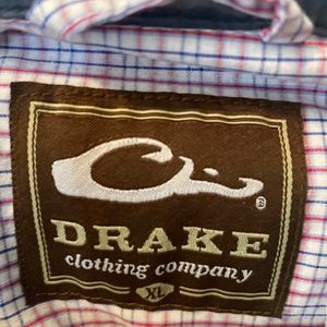 MENS DRAKE WATERFOWL BUTTON DOWN SHORT SLEEVE SHIRT SIZE XL